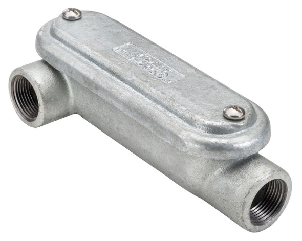 Garvin Industries MLR5CGHDG, 1-1/2" LR Type Mogul Conduit Body, Hot Dip Galvanized, Malleable Iron, With Cover and Gasket