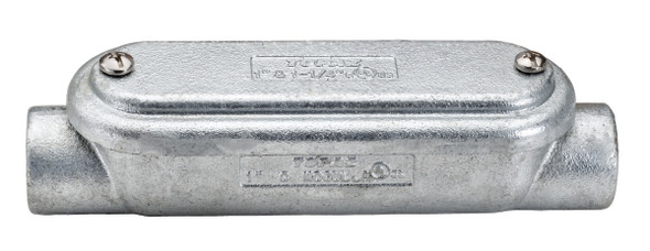 Garvin Industries MC4CGHDG Mogul Conduit Body, C Type with Rollers, Hot Dip Galvanized, Malleable Iron, 1-1/4 Inch, With Cover and Gasket