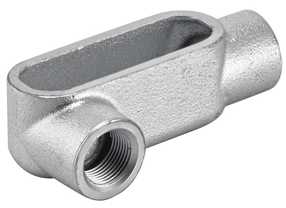 Garvin Industries LR7G7, 2-1/2" LR Type Form 7 Rigid Conduit Body, Gray Iron, Zinc Plated, NPT Tapered Hubs