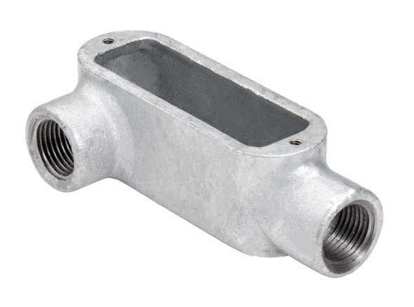 Garvin Industries LR6MHDG, 2" Threaded LR Type Rigid Conduit Body, Hot Dip Galvanized, Malleable Iron
