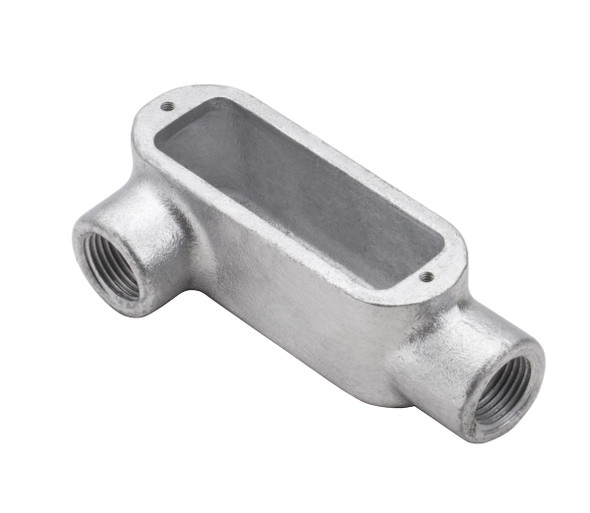 Garvin Industries LR1M, 1/2" Threaded LR Type Conduit Body, Malleable Iron, Zinc Plated