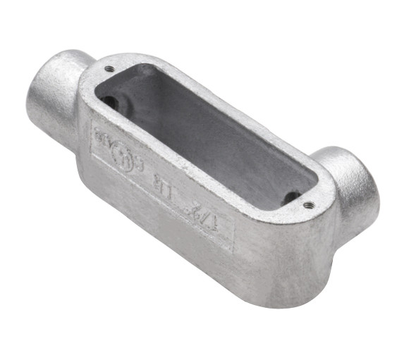 Garvin Industries LR1M, 1/2" Threaded LR Type Conduit Body, Malleable Iron, Zinc Plated