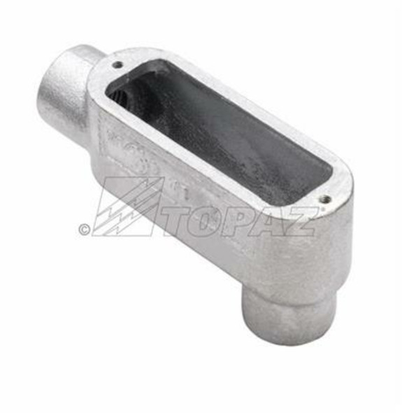 Garvin Industries LB8M, 3" Threaded LB Type Conduit Body, Malleable Iron, Zinc Plated, Aluminum Enameled