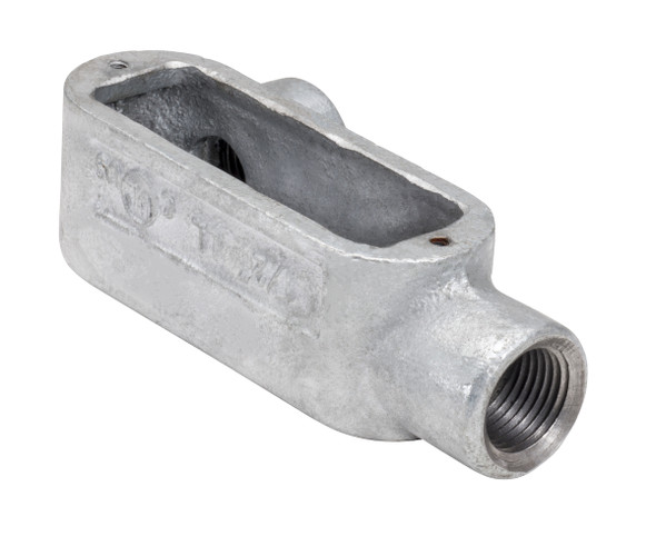 Garvin Industries LL1MHDG, 1/2" Threaded LL Type Rigid Conduit Body, Hot Dip Galvanized, Malleable Iron