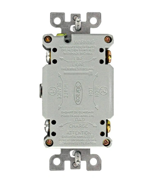 GFCI Receptacle, 20A, Tamper Resistant, White, 120V AC, Auto-Monitoring, Self-Test, UL 943 Compliant