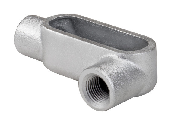 Garvin Industries Rigid Conduit Body, LL Type, Form 7, 1-1/2 Inch, 3 Hubs, 2 AWG Max, 24in³ Volume, Zinc Plated Gray Iron