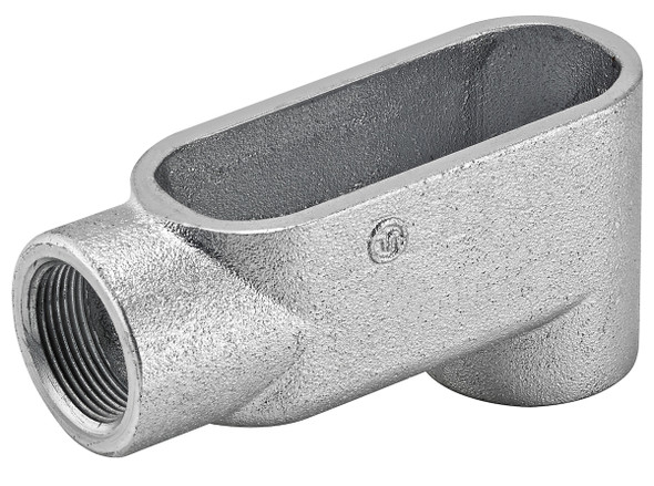 Garvin Industries LB10G7, 4" LB Type Form 7 Rigid Conduit Body, Gray Iron, Zinc Plated, 231 in³ Volume