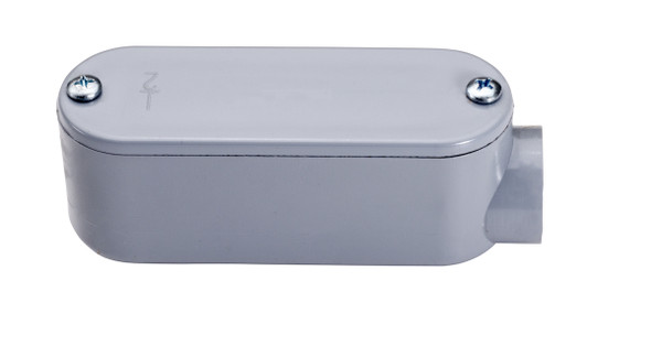 Garvin Industries E Type Conduit Body, 1", Rectangular, Removable Cover, One Hub, PVC