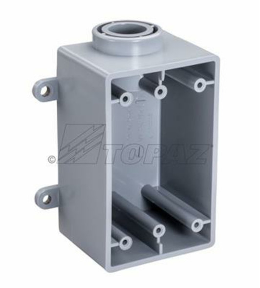 Garvin Industries FSE Type Single Gang Box, 1/2" Conduit Hub, PVC, Surface Mount