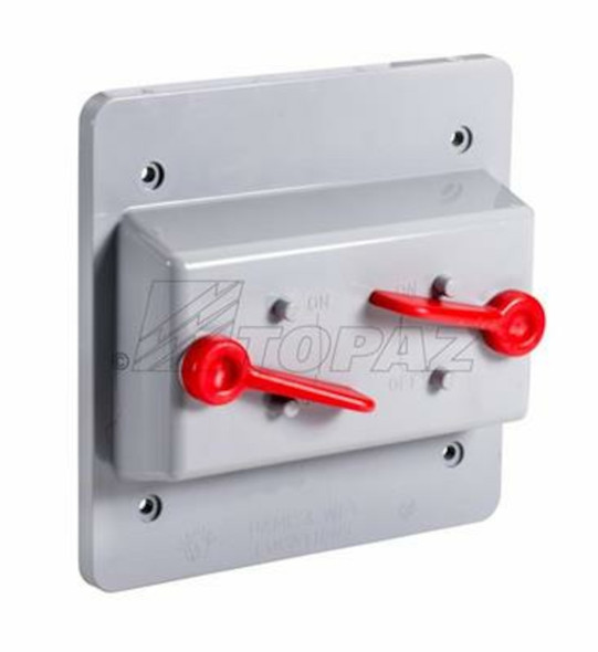 Garvin Industries 1324, Two Toggle Switch Cover, Double, PVC, 4.56in x 4.56in