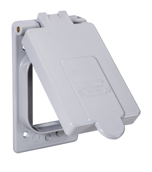 Garvin Industries 1321, GFI Receptacle Cover, Single Gang, PVC, Spring Loaded Lid