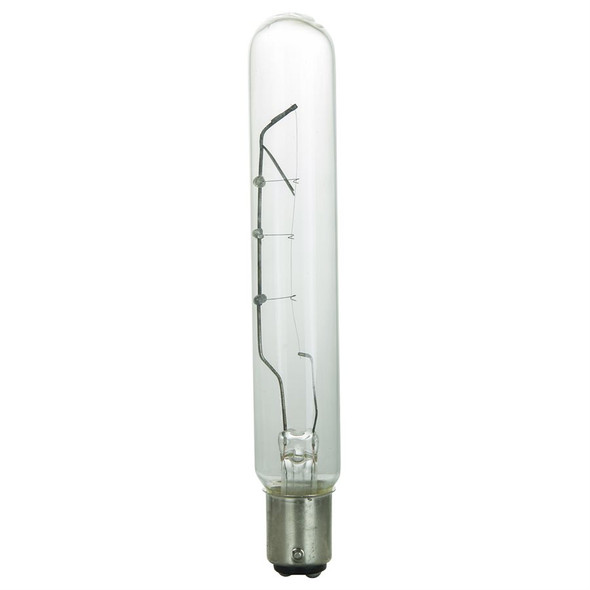 Sunlite 20T6.5/CL/DC Incandescent Bulb, 20W, T6.5 Tubular, Clear, Double Contact Bayonet Base, 120V
