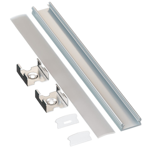 2M Economy Extrusion, High Grade Diffusion Lens, End Cap with Hole, End Cap without Hole, Mounting Clips