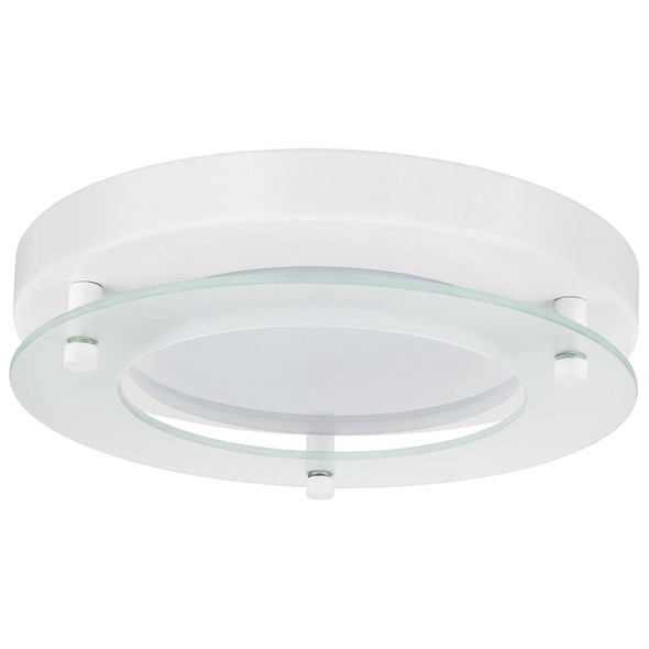 Sunlite LFX/FGF/17W/30K/8”/WH/2PK, 8 Inch Floating Glass Flushmount Ceiling Light Fixture, 17W, 3000K, 1200lm, White, 2 Pack