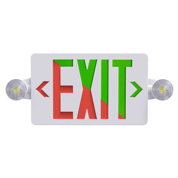 RP Lighting and Fans RXEL42RGW Turner Dual Color LED Exit Sign, Red/Green Selectable