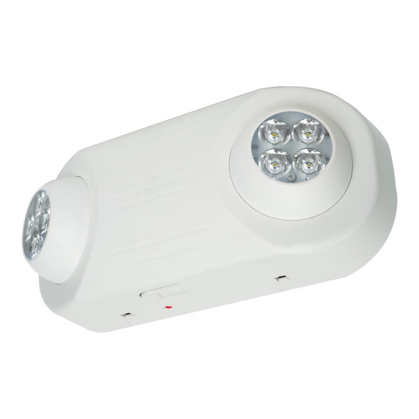 REL9-RC Dual Lamp LED Emergency Light with Remote Control Capability, 4.5W x 2, 700 Lumens, 5700K, 120-277VAC, LiFePO₄ Battery, White