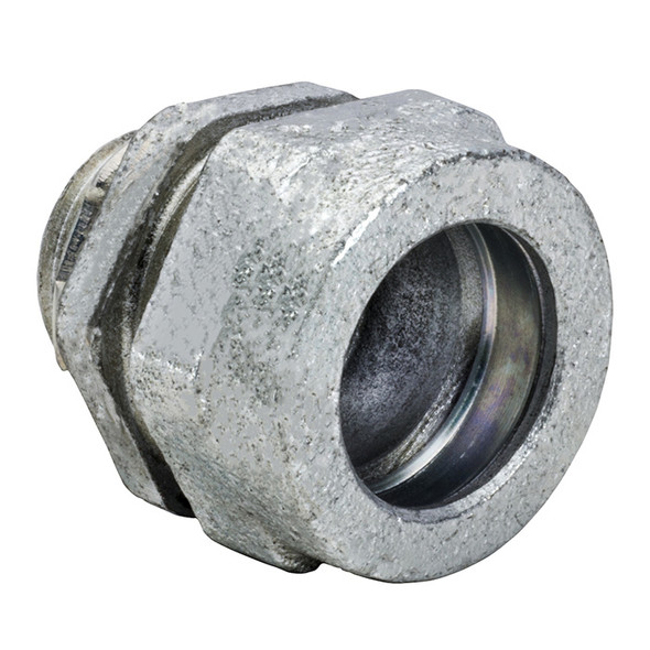 Garvin Industries 2-1/2" Rigid Compression Connector, Malleable Iron, Threadless, Concrete Tight