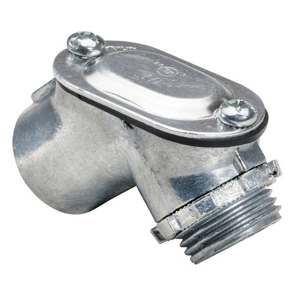 Garvin Industries 364TZ, 1-1/4" Rigid Box Pull Elbow, Zinc Die Cast, Removable Cover, Neoprene Gasket