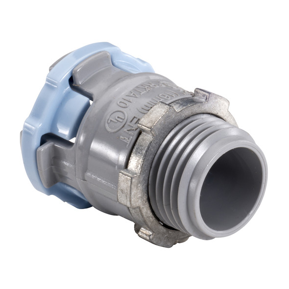 Garvin Industries 1-1/2" ENT Termination Adapter, PVC, Threaded Male End, Concrete-Tight, Six Locking Tabs