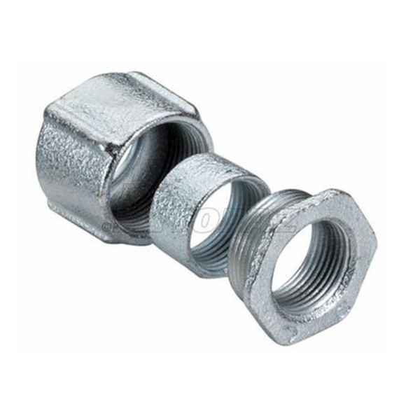 Garvin Industries 1" 3-Piece Coupling, Malleable Iron, Zinc Plated, For Threaded Rigid or IMC Conduit