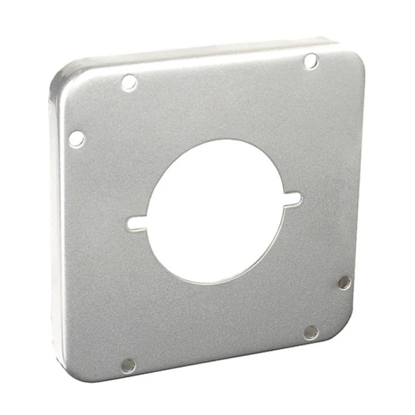 Garvin Industries 4-11/16" Square Exposed Work Cover, 30-50A, 2.141" Dia, Device Mounting Hardware Included, Galvanized Steel