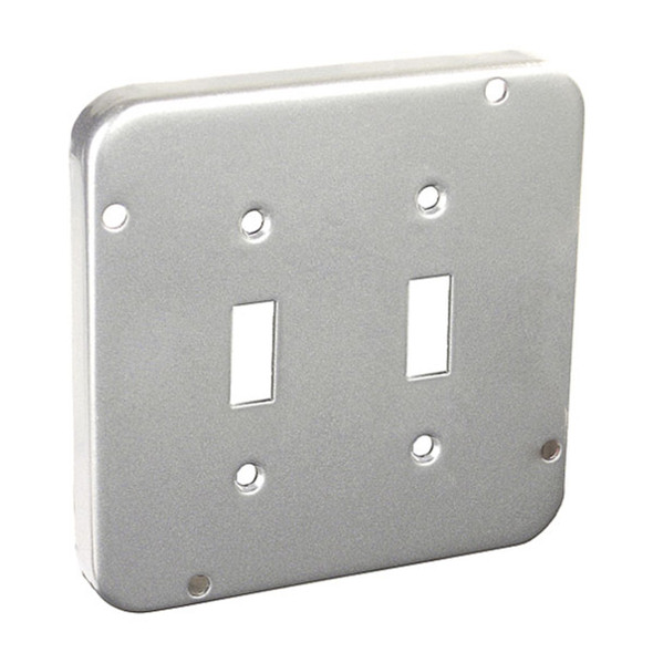 Garvin Industries 4-11/16" Square Industrial Surface Cover, 1/2" Raised, 2 Toggle
