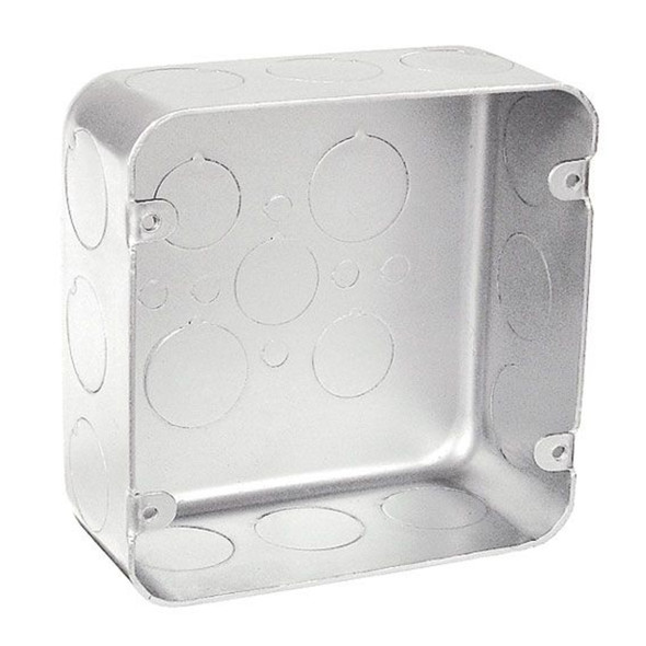 Garvin Industries 72171-3/4-VT, 4-11/16" Square Plenum Box, 2-1/8" Deep, Drawn, With Conduit Knockouts
