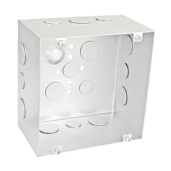 Garvin Industries 6 Inch Square Box, 3-1/2 Inch Deep, 1/2 & 3/4 Inch Knockouts