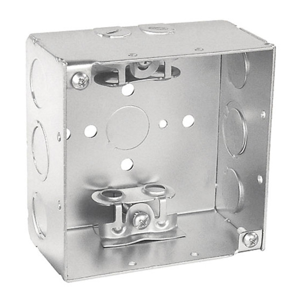Garvin Industries 4" Square Box, 2-1/8" Deep, Welded, MC/BX Clamps