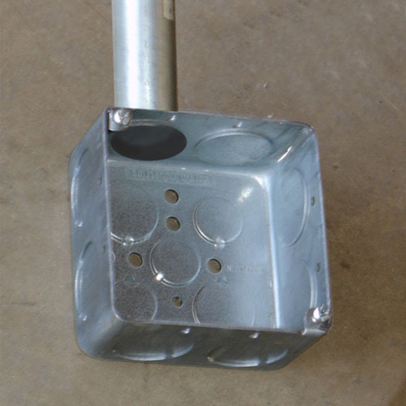 Garvin Industries 4" Square Box, 2-1/8" Deep, Drawn, With Conduit Knockout