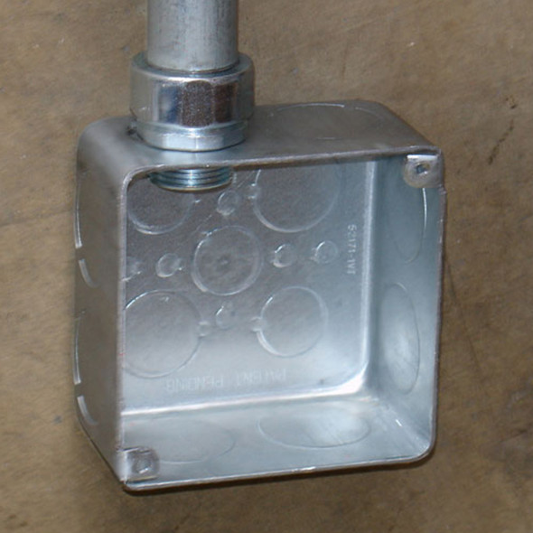 Garvin Industries 4" Square Plenum Box, 2-1/8" Deep, Drawn, With Conduit Knockout