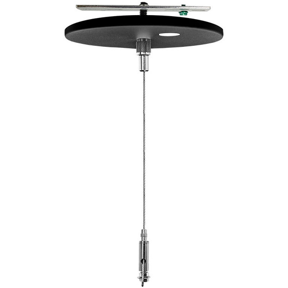 Westgate SCL Series, Adjustable 20FT 1/16in Single Suspension Canopy Set, Keyhole End Connector, Power Side, No Cord, Black