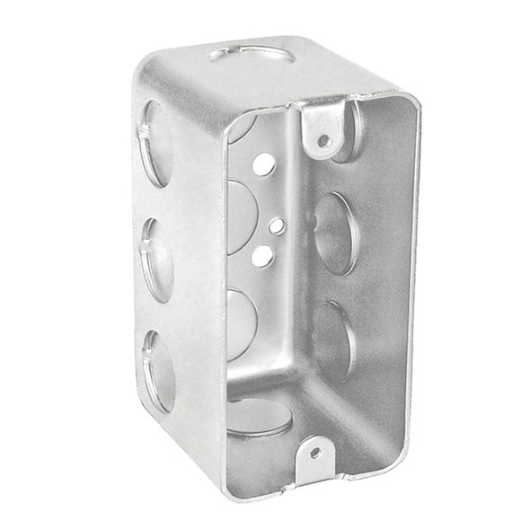 Garvin Industries Handy Box, 2-1/2" Deep, Drawn, With Conduit Knockouts, Stainless Steel