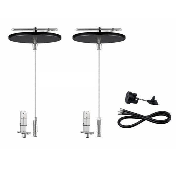 Westgate SCL-CSK-20FT-BK, Adjustable 20ft Suspension Canopy Complete Kit, 1/16in, Keyhole End Connectors, Black