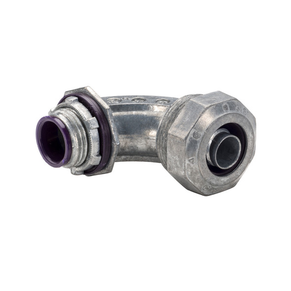 Garvin Industries 491I, 1/2" 90 Degree Liquidtight Connector, Insulated Throat, Zinc Die Cast