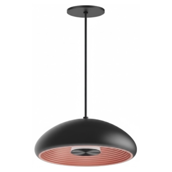 Westgate EU Pendant, Indirect Light Source, 12W, 540lm, 3000K, 12" Black with Copper Reflector