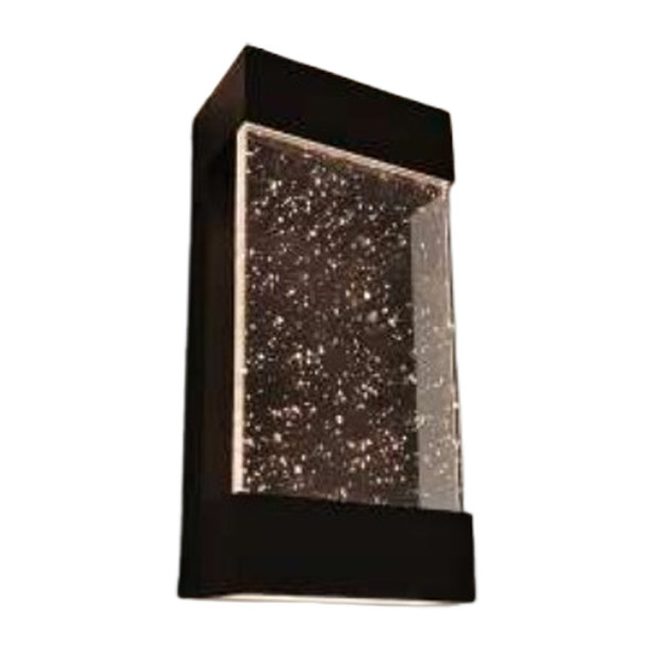 Westgate LRS Series Seeded Glass Wall Sconce, 15W, 1500lm, 120V, 3000K|4000K|5000K, Dual Dimming, Oil-Rubbed Bronze, 6"x14"