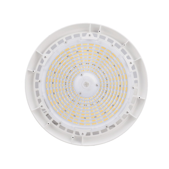 EiKO BAYE3 Round High Bay, PowerSet 150/130/100W, FieldCCeT 3500K/4000K/5000K, 120-277V, White