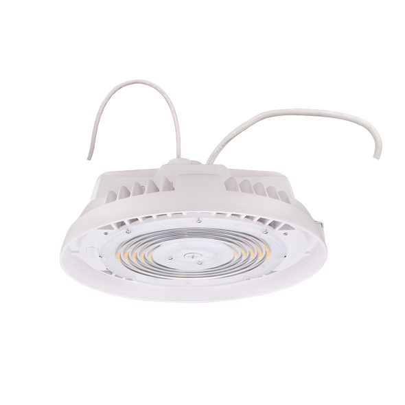 EiKO HBX3 Premium Round High Bay, PowerSet 150/130/100/80W, FieldCCeT Selectable 4000K/5000K, 120-347V, White