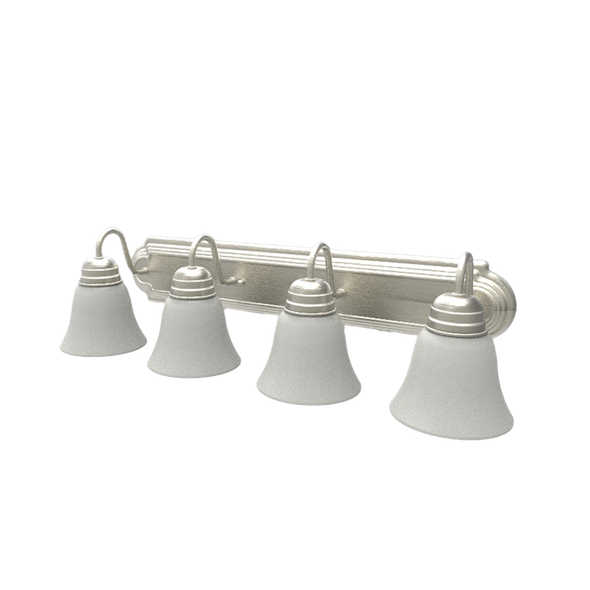EiKO BRV Leawood Vanity, 4 A19 Lamps, Bronze or Nickel Finish, 27in