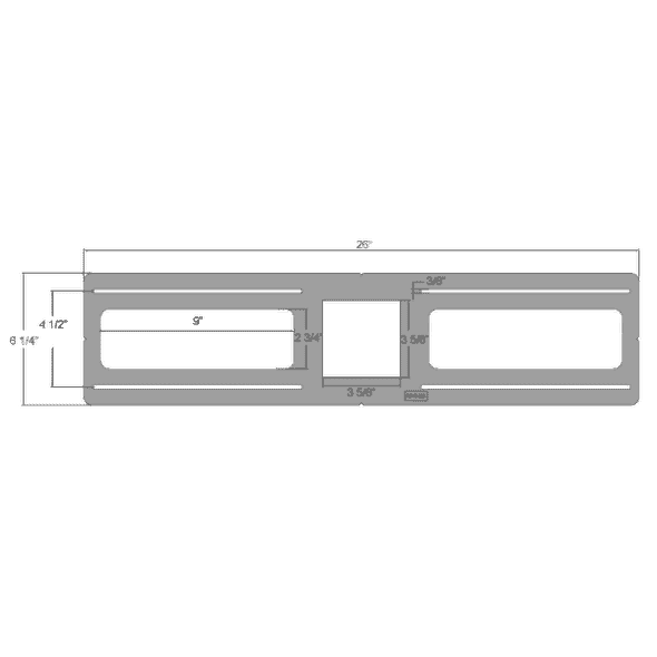 Lotus LED Lights 26" Flat Rough-In Plate, 3 5/8" Square Hole, for L3G-SSW & L3G-SST