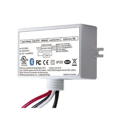 EiKO Wireless Control Module, 120-277V, Bluetooth SIG Mesh, 0-10V Dimming, Max 100ft Range, Wired 1/2” Knockout