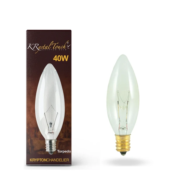 Bulbrite Incandescent 40 Watt B10 Light Bulb With Candelabra Screw (E12) Base, 2700K (Warm White Light) - alternate image 2