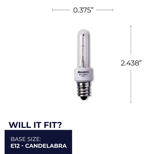 Bulbrite Krypton/Xenon 20 Watt T3 Light Bulb With A Frost Finish, 2700K (Warm White Light) - alternate image 2