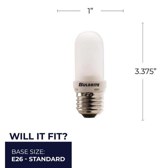 Bulbrite Halogen 150 Watt T8 Light Bulb With A Frost Finish And Medium Screw (E26) Base, 2900K (Soft White Light) - alternate image 2