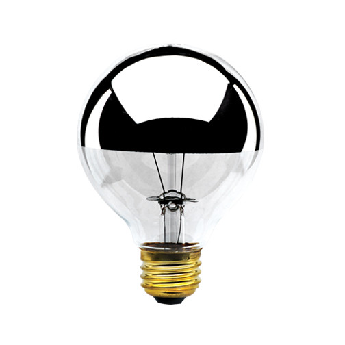 Bulbrite Incandescent 100 Watt G25 Light Bulbs With A Half Chrome Finish And Medium Screw (E26) Base, 2700K (Warm White Light) - main product image