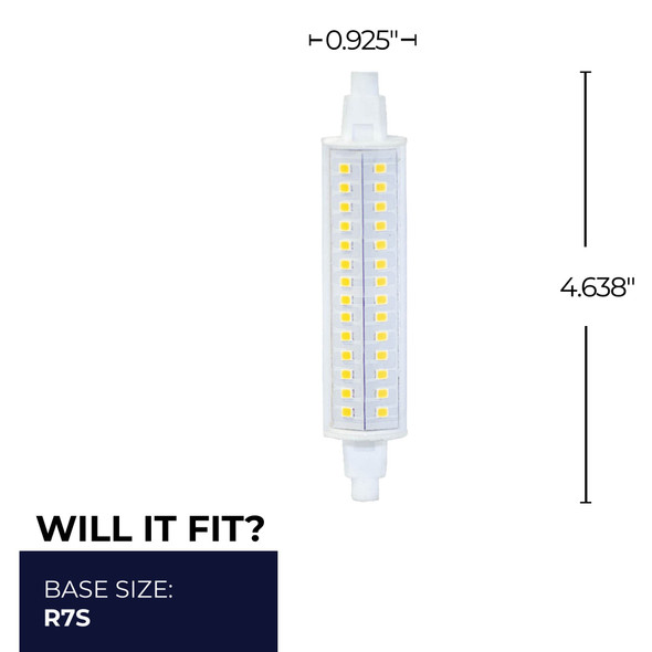 LED 10 Watt J-Type Light Bulb With A Clear Finish And Recessed Single Contact R7s Base - 3000K (Soft White Light) 1100 Lumens - alternate image 1
