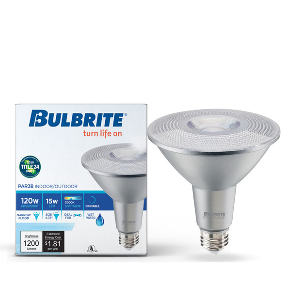 Bulbrite LED 15 Watt Par38 Light Bulb With Medium Screw (E26) Base, 3000K (Soft White Light) - alternate image 2