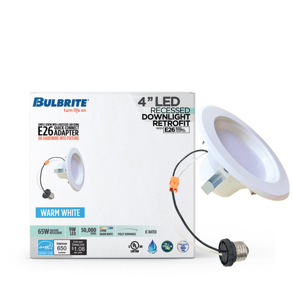 Bulbrite LED 9 Watt Downlight Fixture With A White Finish - alternate image 2