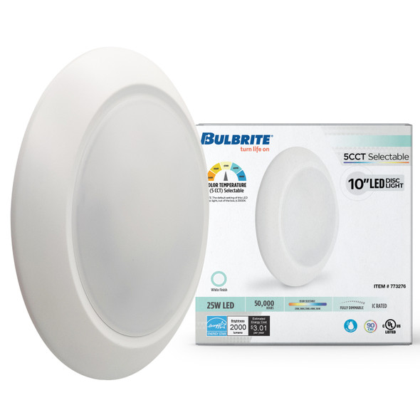 Bulbrite 25-Watt LED 10" Disc, 5 CCT - 27/30/35/40/50K 2000 Lumens - alternate image 2
